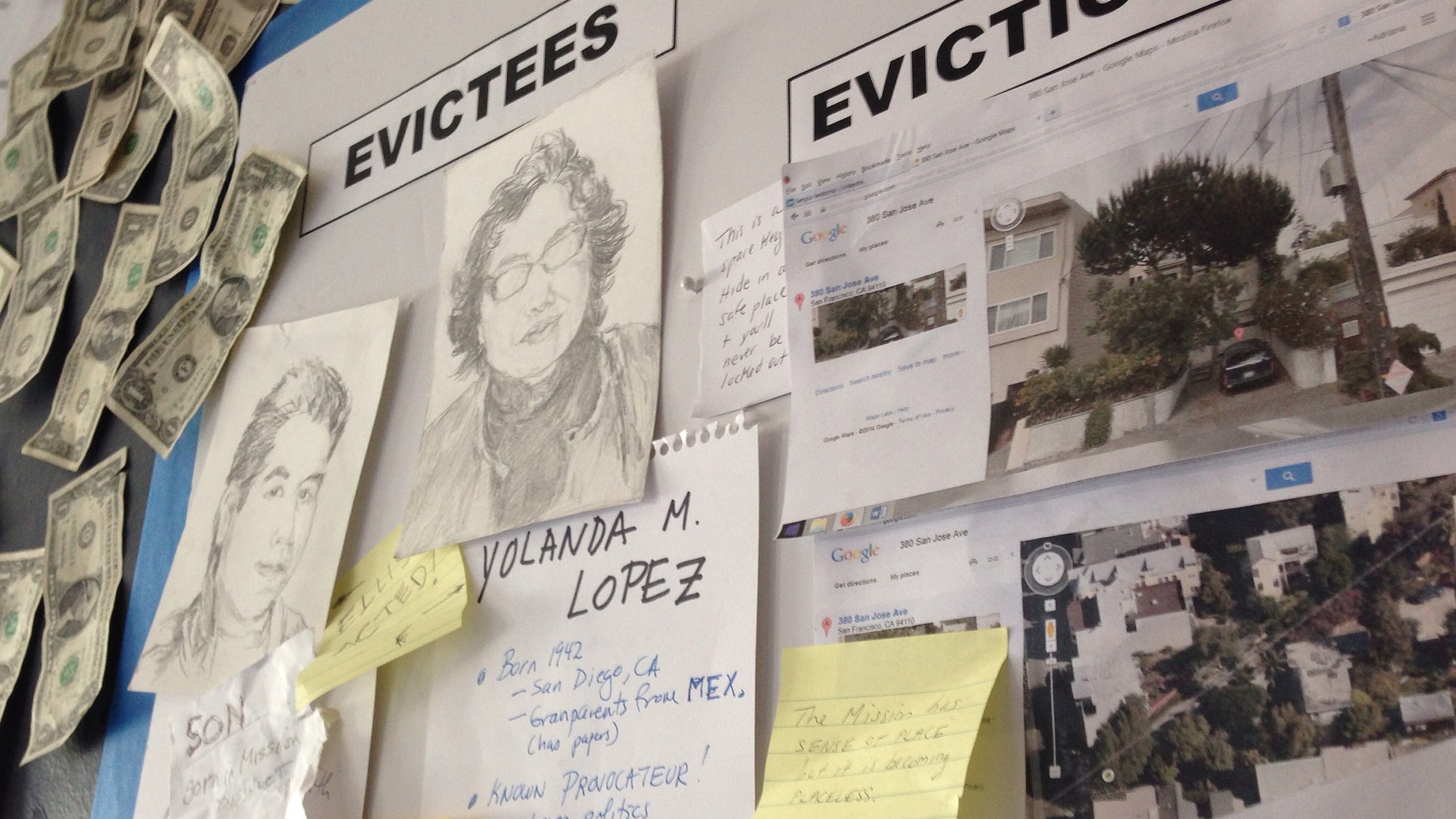 With patada!: Exposing the Eviction of Yolanda M. Lopez (2014 collaborative installation)